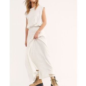 Free People Cream Maxi Dress with Tank Top Silhouette